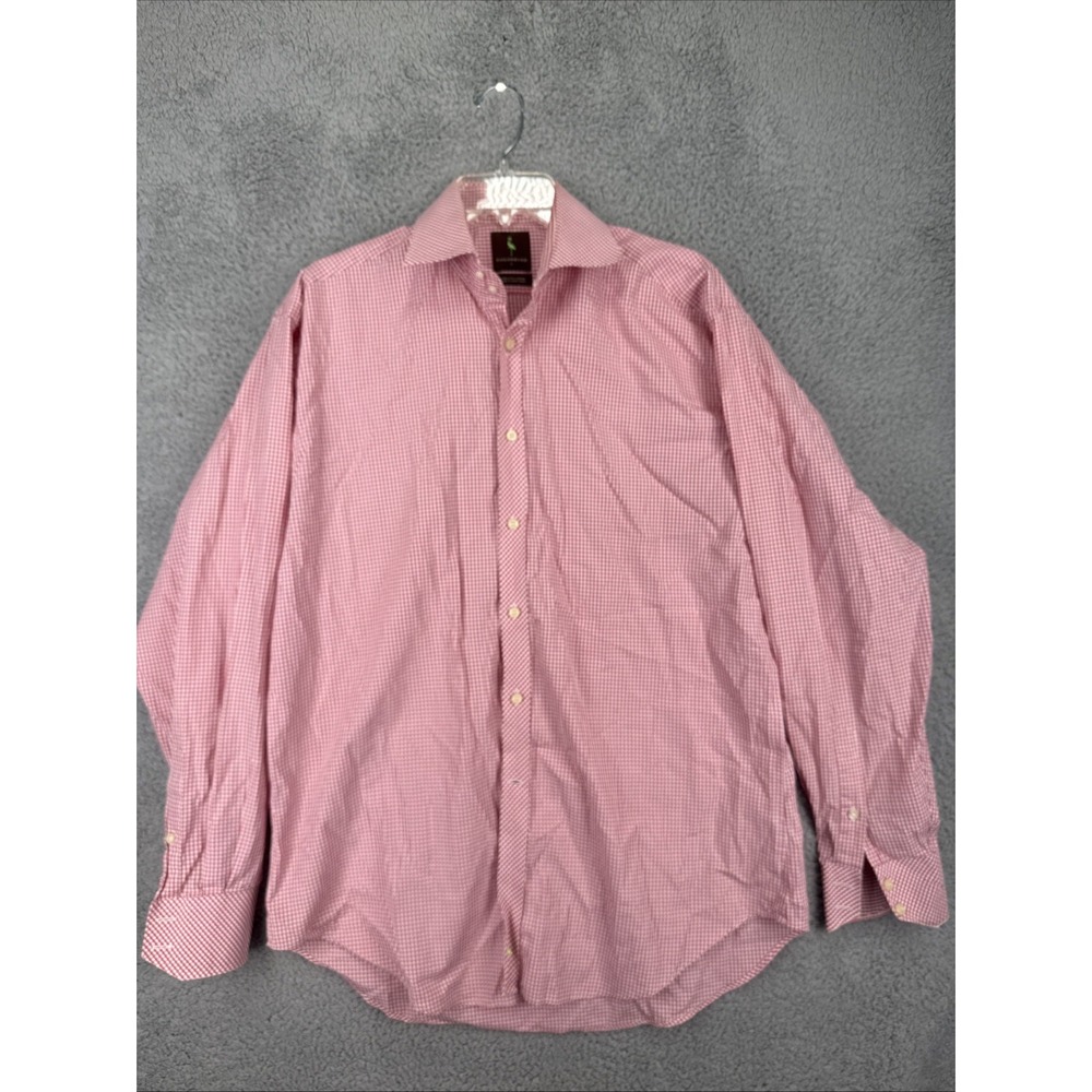 Tailorbyrd Shirt Mens Large Red Check L/S Button Front Plaid
